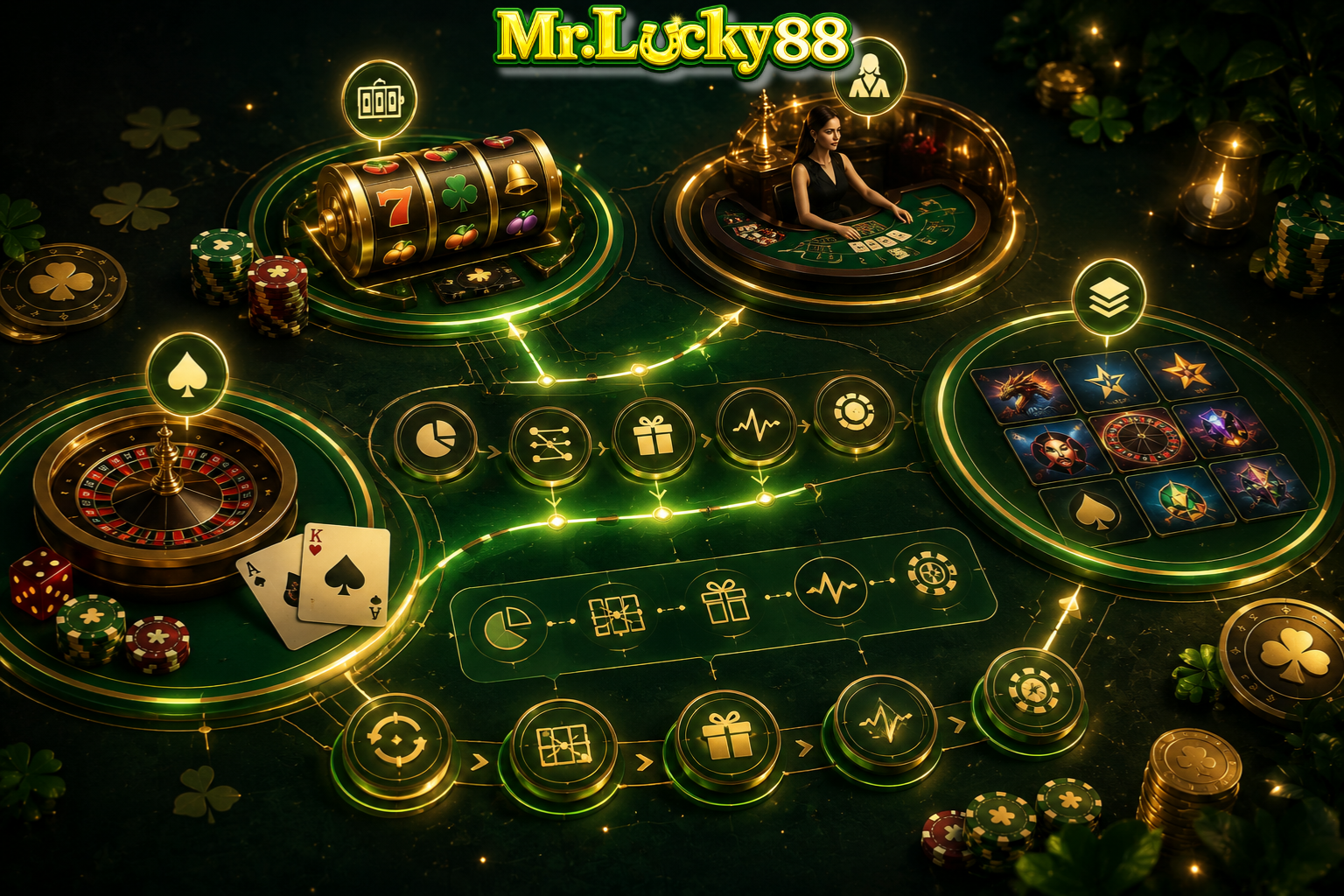 MrLucky88 casino games overview showing slot games live casino categories game providers and basic terms